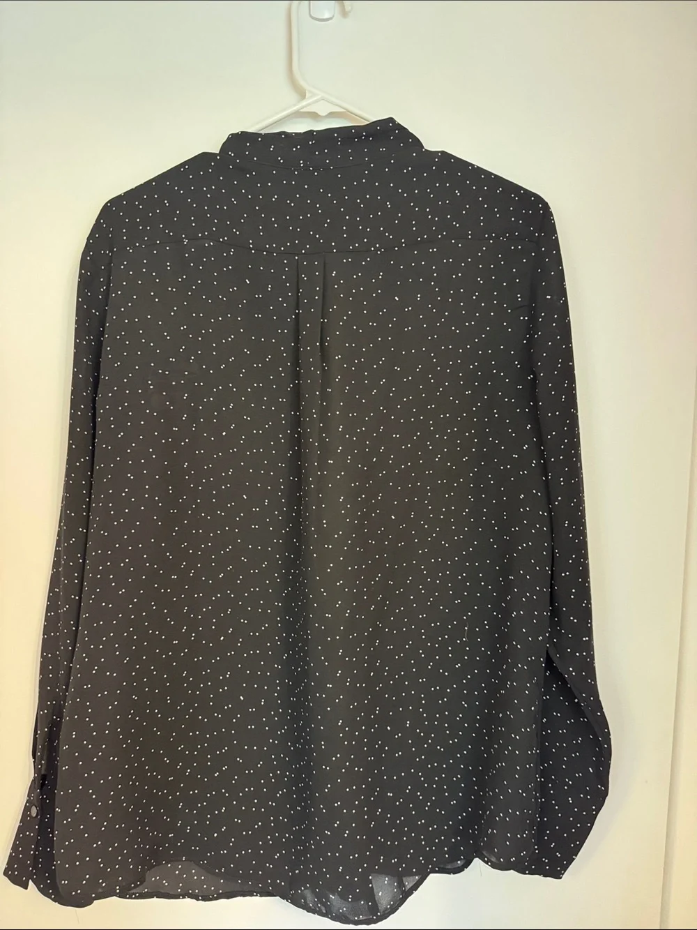 Banana Republic Black Blouse with White Dot Tie-Neck - Picture 3 of 3